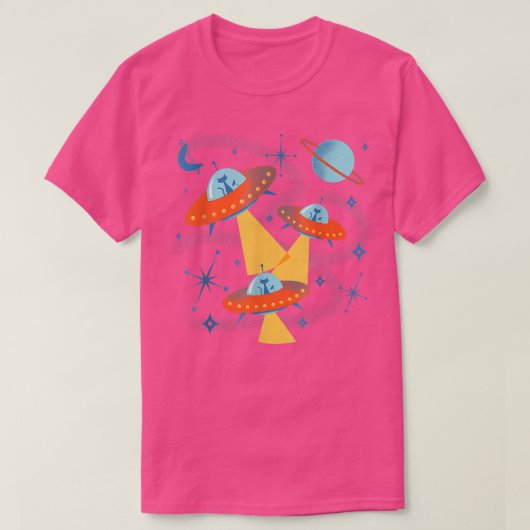 Kadetten voor atoomtijdperk in Retro Flying Sauce T-shirt (Design voorkant)