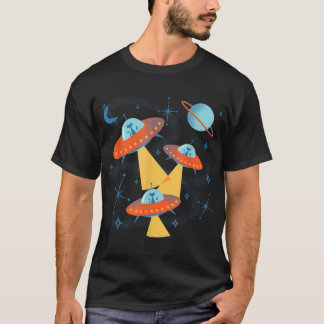 Kadetten voor atoomtijdperk in Retro Flying Sauce T-shirt