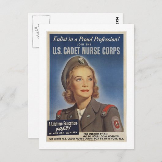  kadetverpleegsters briefkaart (Voorkant / Achterkant)