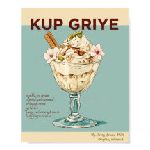 Kadikoy op mijn geest retro eten Poster