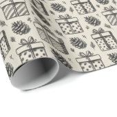 Kado & Dennenkegels Inpakpapier (Rol Hoek)