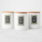 Kado etiketten voor keukenvoedsel met geruite vaka (Flessen)