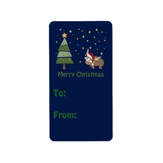 Kado met yak Kerstmis Etiket (Voorkant)