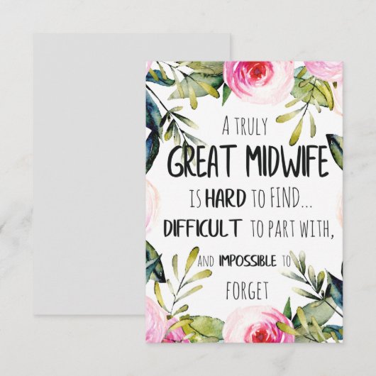 Kado Verloskundige Doula Kantoor Bedankkaart Citaa (Voorkant / Achterkant)