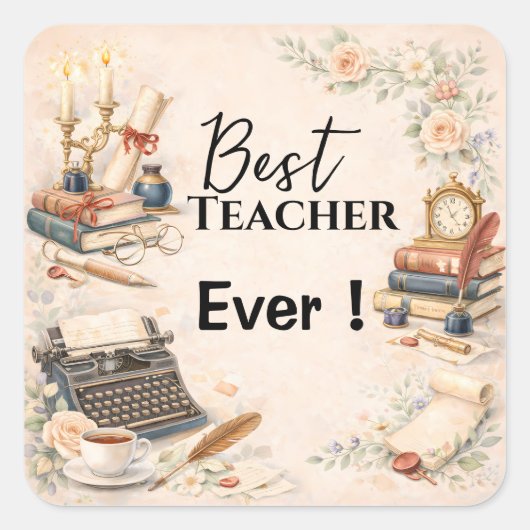 Kado Voor Engels Docent Bedankt Einde Schooljaar Vierkante Sticker (Voorkant)