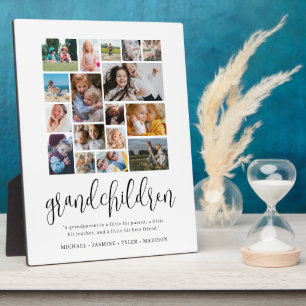 Kado voor grootouder met foto collage Plaquette Fotoplaat