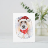 Kado voor hondenliefhebbers van de Wire Fox Terrie Feestdagenkaart (Staand voorkant)