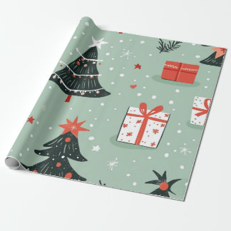 Kadopapier kerst blauw cadeaupapier