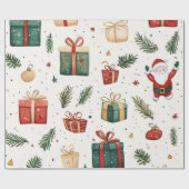 Kadopapier kerst santa cadeaupapier (Vlak)