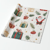 Kadopapier kerst santa cadeaupapier (Uitgerold)