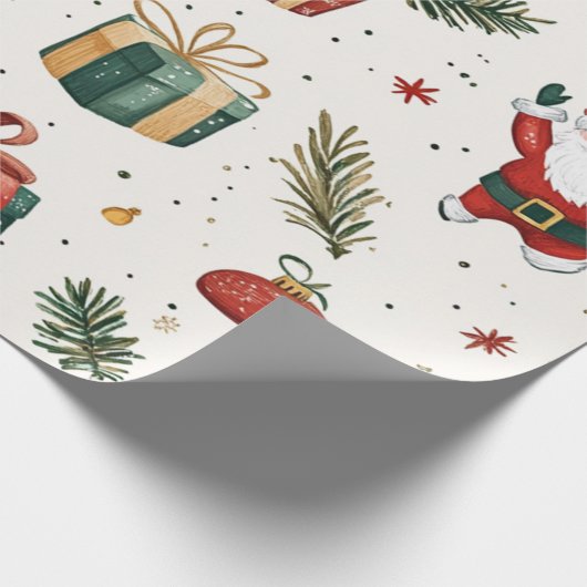 Kadopapier kerst santa cadeaupapier (Hoek)