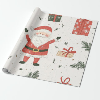 Kadopapier kerst santa cadeaupapier