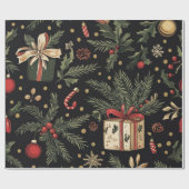 Kadopapier kerst zwart cadeaupapier (Vlak)