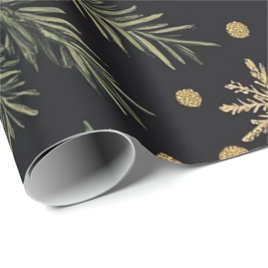 Kadopapier kerst zwart cadeaupapier (Rol Hoek)