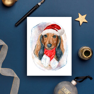 Kado's voor langharige Dachshund liefhebbers met K Feestdagenkaart