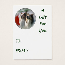 Kado's voor Sable Rough Collie met Kerst Visitekaartje