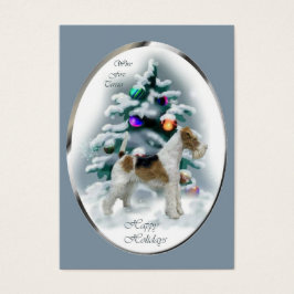 Kado's voor Wire Fox Terrier met Kerst Visitekaartjes