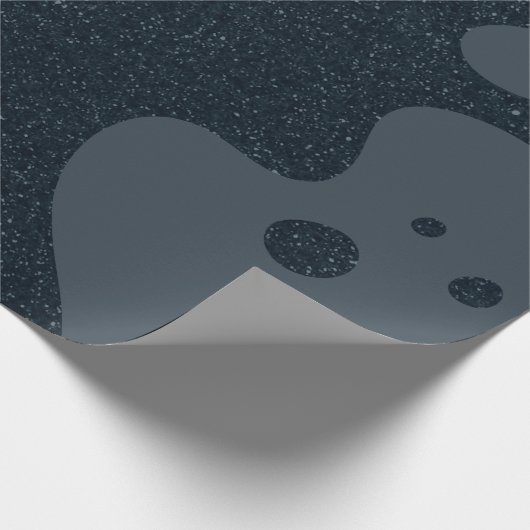 Kadoverpakkings papier met houtskoolinktspatten -  (Hoek)