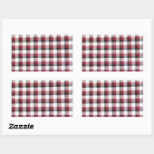 Kadrille Red White en Black Style Rechthoekige Sticker (Vel)
