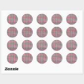 Kadrille Red White en Black Style Ronde Sticker (Vel)