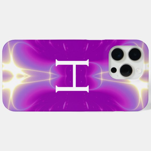 KADTALE LICHTWAVELMONOGRAM, PINK PAARSE FUCHSIA Case-Mate iPhone CASE (Achterkant (horizontaal))