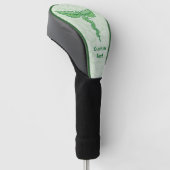 Kaduceus met lederen achtergrond golfheadcover (Schuin)