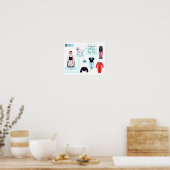 Kady en Maxine Papier Doll Set - Afspelen of Displ Poster (Keuken)