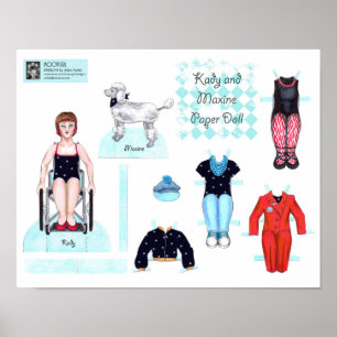 Kady en Maxine Papier Doll Set - Afspelen of Displ Poster
