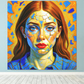 “Kaela” - Patroon van een verleden Canvas Afdruk (Insitu (Houten vloer))