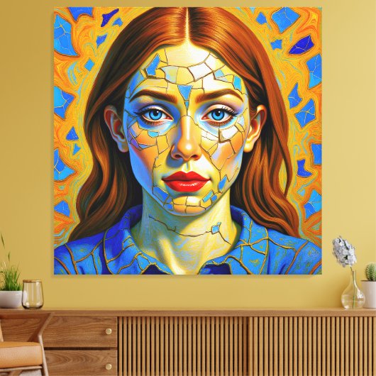 “Kaela” - Pattern of a Past Canvas Afdruk (Insitu (Woonkamer))