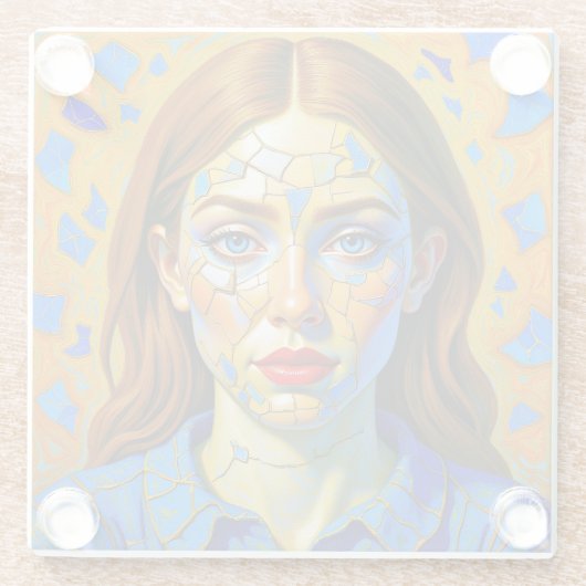 “Kaela” - Pattern of a Past Glazen Onderzetter (Achterkant)