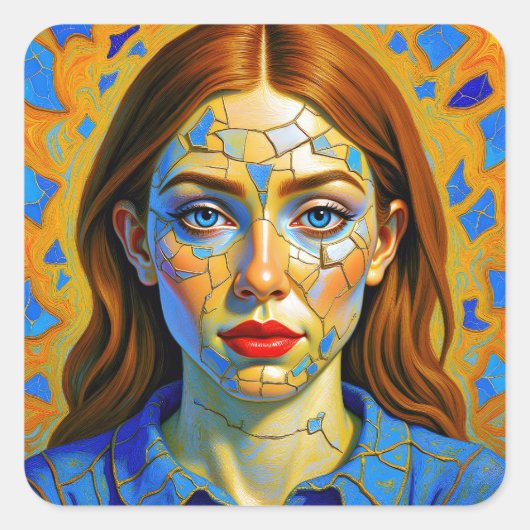 “Kaela” - Pattern of a Past Vierkante Sticker (Voorkant)