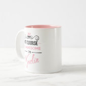 Kaelin Natuurlijk ben ik Geweldige naam Tweekleurige Koffiemok (Voorkant links)