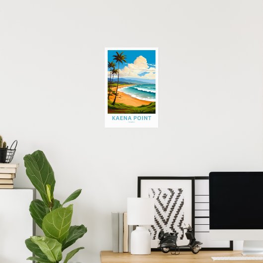 Kaena Point Hawaii Reisprint Poster (Thuiskantoor)