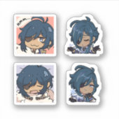 Kaeya Genshin Impact 4 stuks stickerblad Sticker (Voorkant)