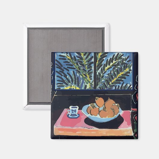 Kaf met sinaasappels en koffie magneet (Voorkant / Achterkant)