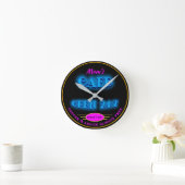 Kafe Open 24 uur Faux Retro Blue Neon - Ronde Klok (Huis)