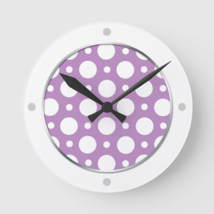 Kafe Paars-gesorteerde pooldots wandklok
