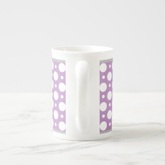 Kafe Paarse gesorteerde poka Dots Bone China Mok (Achterkant)