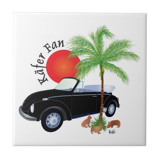 Käfer Fan Fliese Tegeltje (Voorkant)