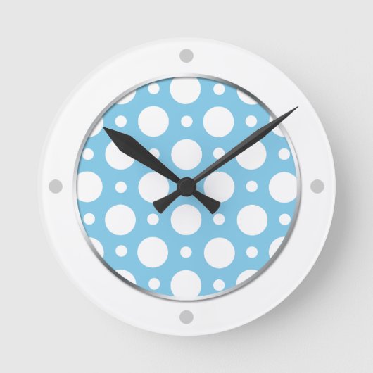 Kaffe Blue Assorted Polka Dots Wall Clock Ronde Klok (Voorkant)