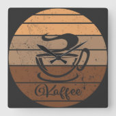 Kaffee Design Vierkante Klok (Voorkant)