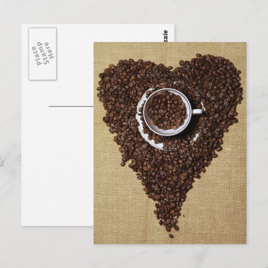 Kaffee Herz Briefkaart (Voorkant / Achterkant)