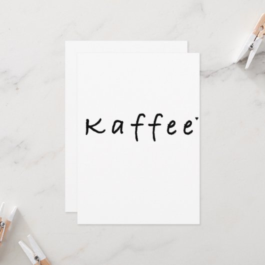 Kaffee - minimalistic typography card kaart (Voorkant / Achterkant in situ)