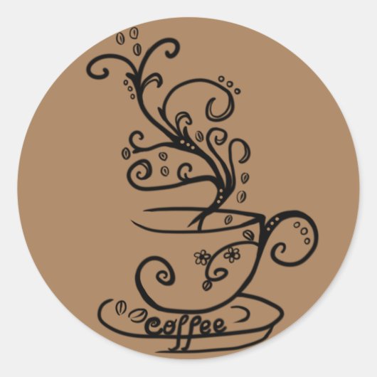 Kaffee  ronde sticker (Voorkant)