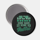 Kaffee Spruch // Der frühe Vogel kann den Wurm ... Magneet (Voorkant / Achterkant)
