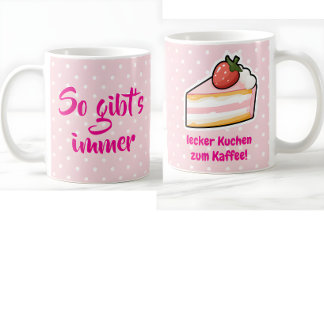 Kaffee und Kuchen Kaffeebecher, Lustige Koffiemok