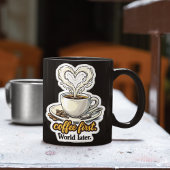 Kaffee zuerst Herz-Design Mok