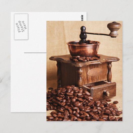 Kaffeebohnen Kaffeemühle Briefkaart (Voorkant / Achterkant)