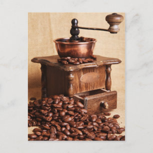 Kaffeebohnen Kaffeemühle Briefkaart
